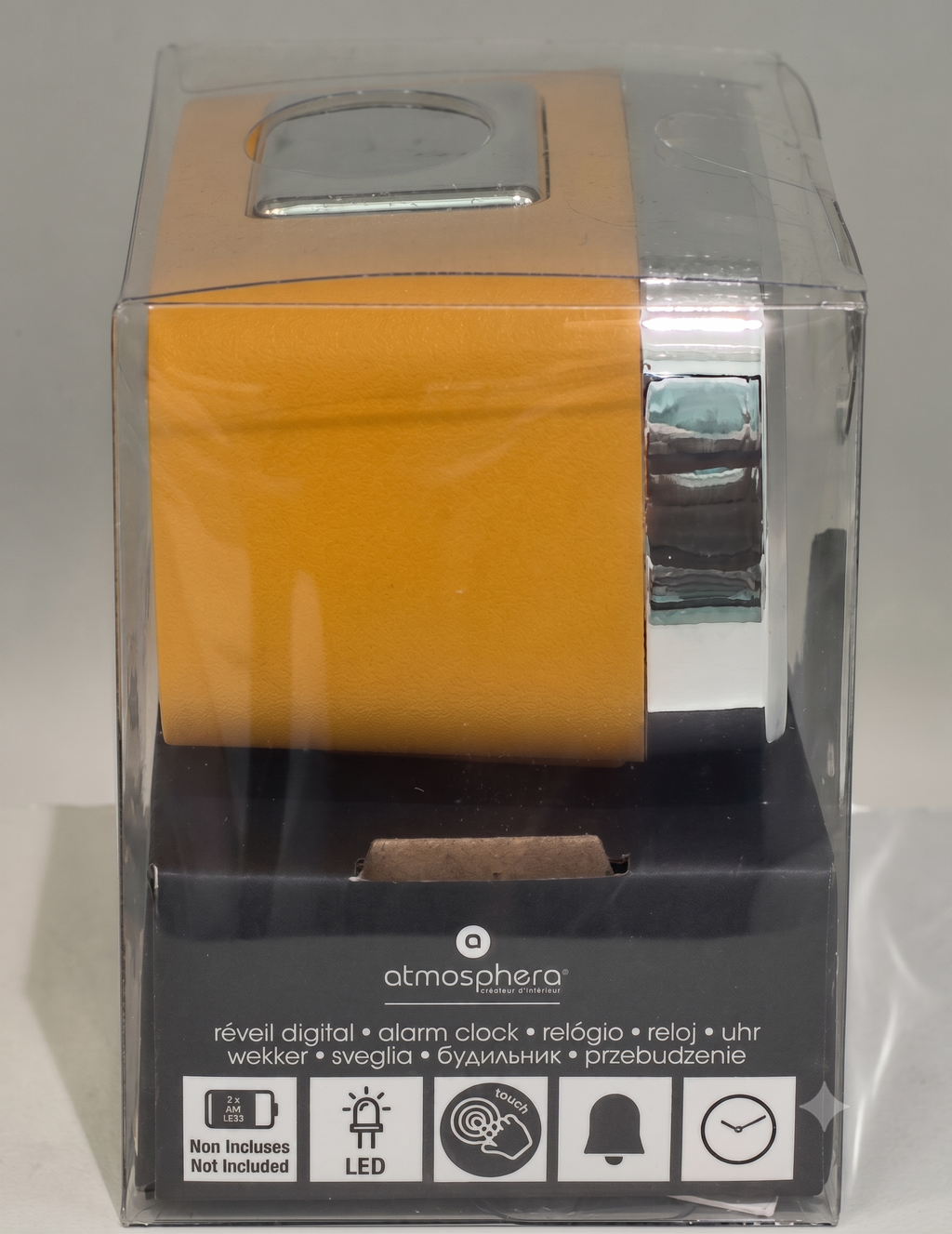 Réveil Digital Atmosphera Jaune – Soft Touch + Montre Offerte