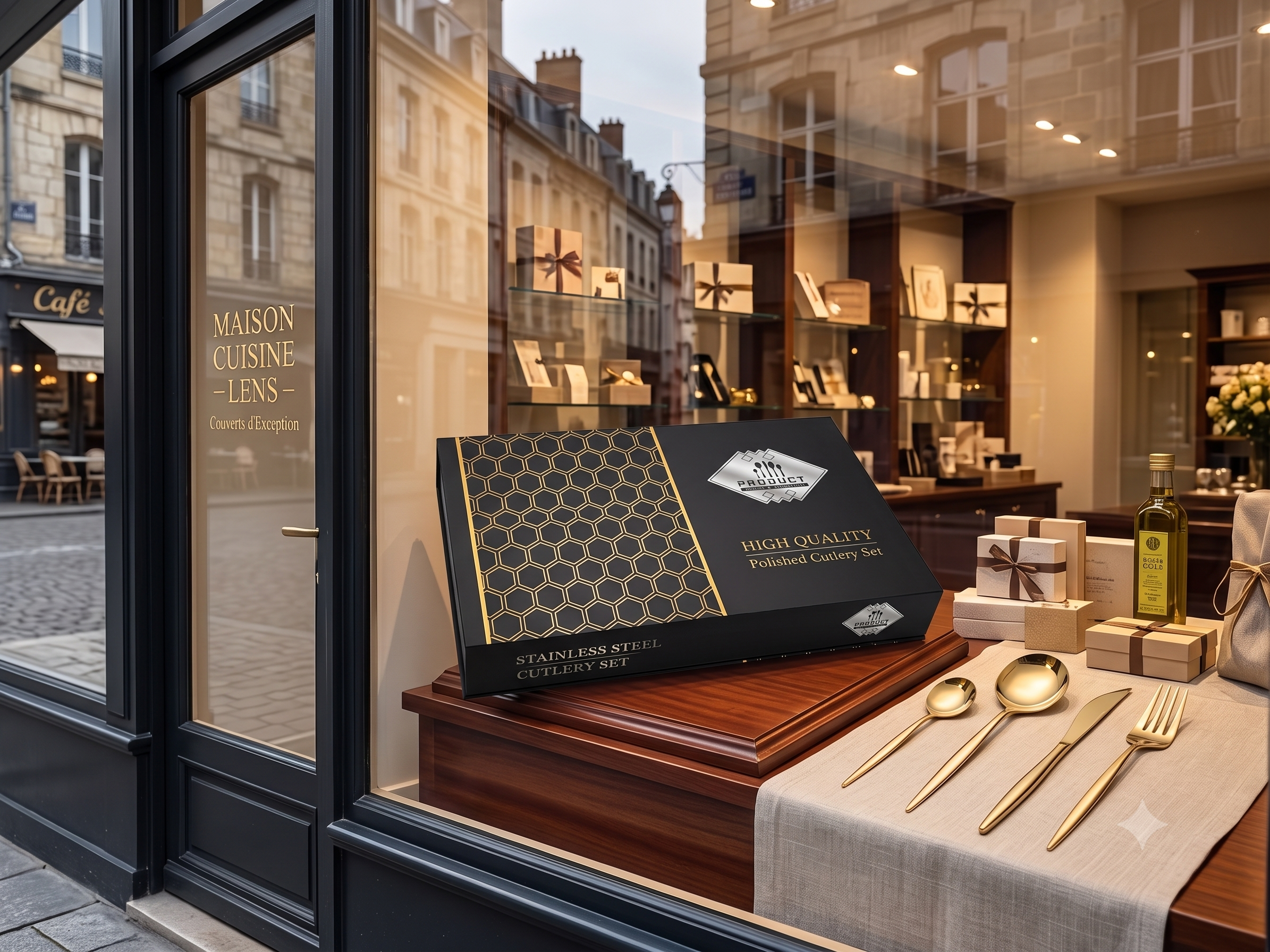 Coffret Couverts Dorés Premium – High Quality Polished Cutlery Set