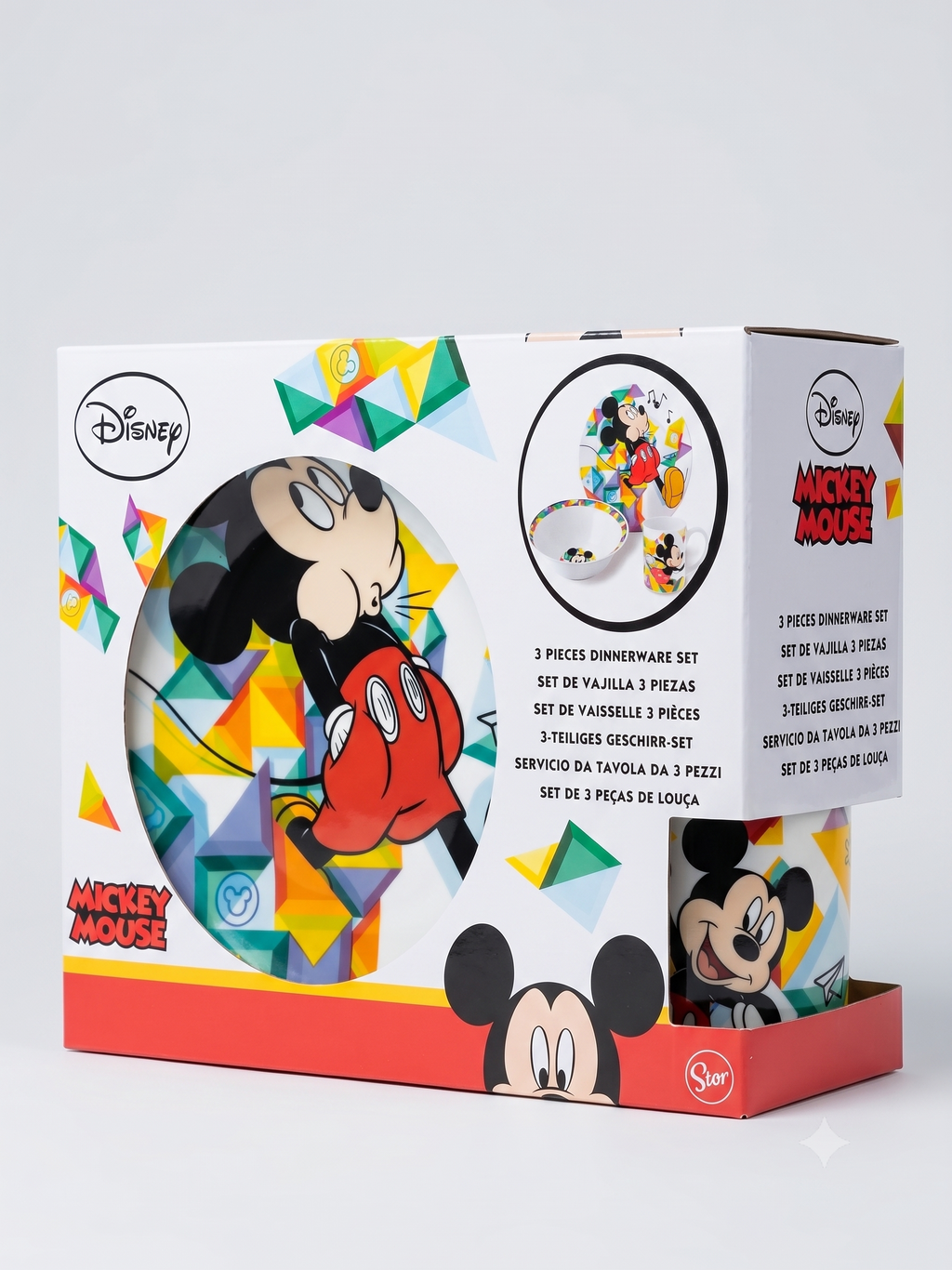 Disney Mickey Mouse – Set Vaisselle Enfant 3 Pièces Assiette Bol Tasse