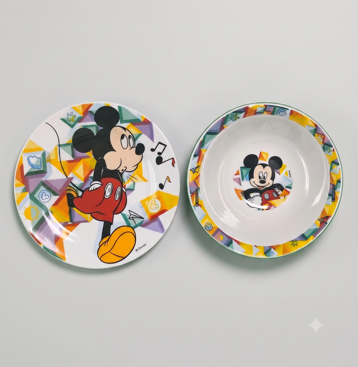 Disney Mickey Mouse – Set Vaisselle Enfant 3 Pièces Assiette Bol Tasse