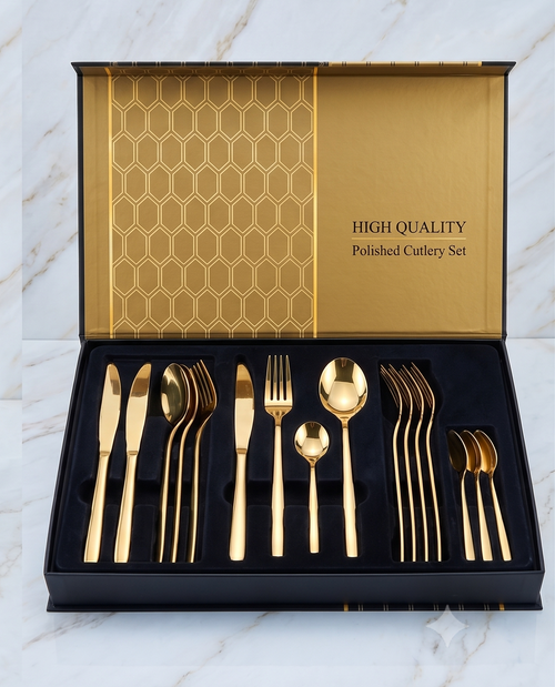 Coffret couverts dorés premium High Quality Polished Cutlery Set