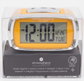 Réveil digital Atmosphera jaune soft touch en boîte