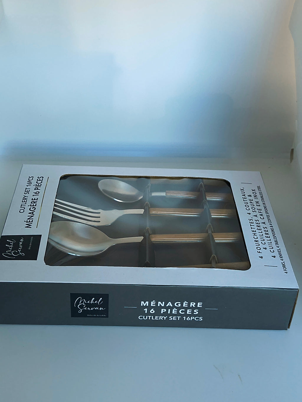 Ménagère 16 Pièces Michel Servan – Arts de la Table Inox Manches Bois