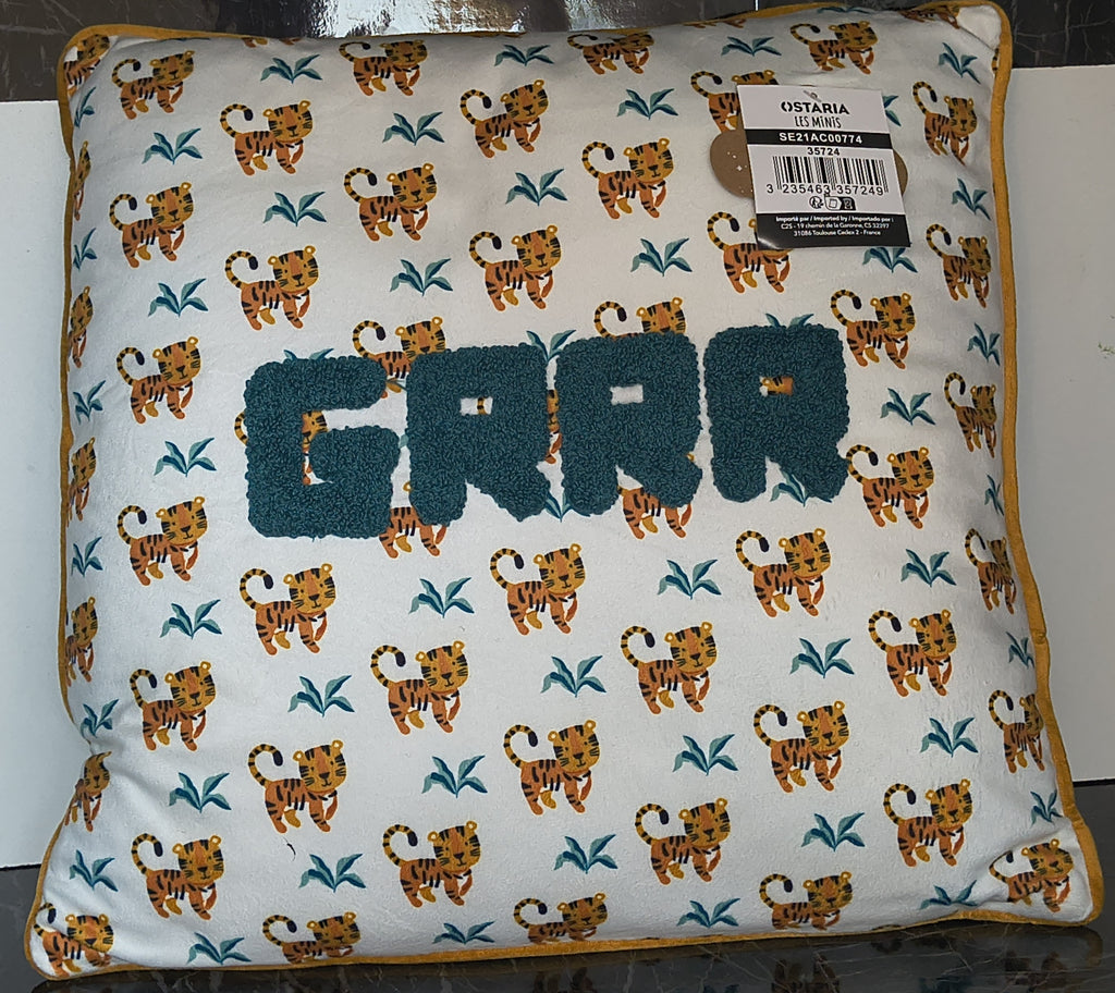 Coussin GRRR Tigres – Ostaria Les Minis Déco Chambre Enfant