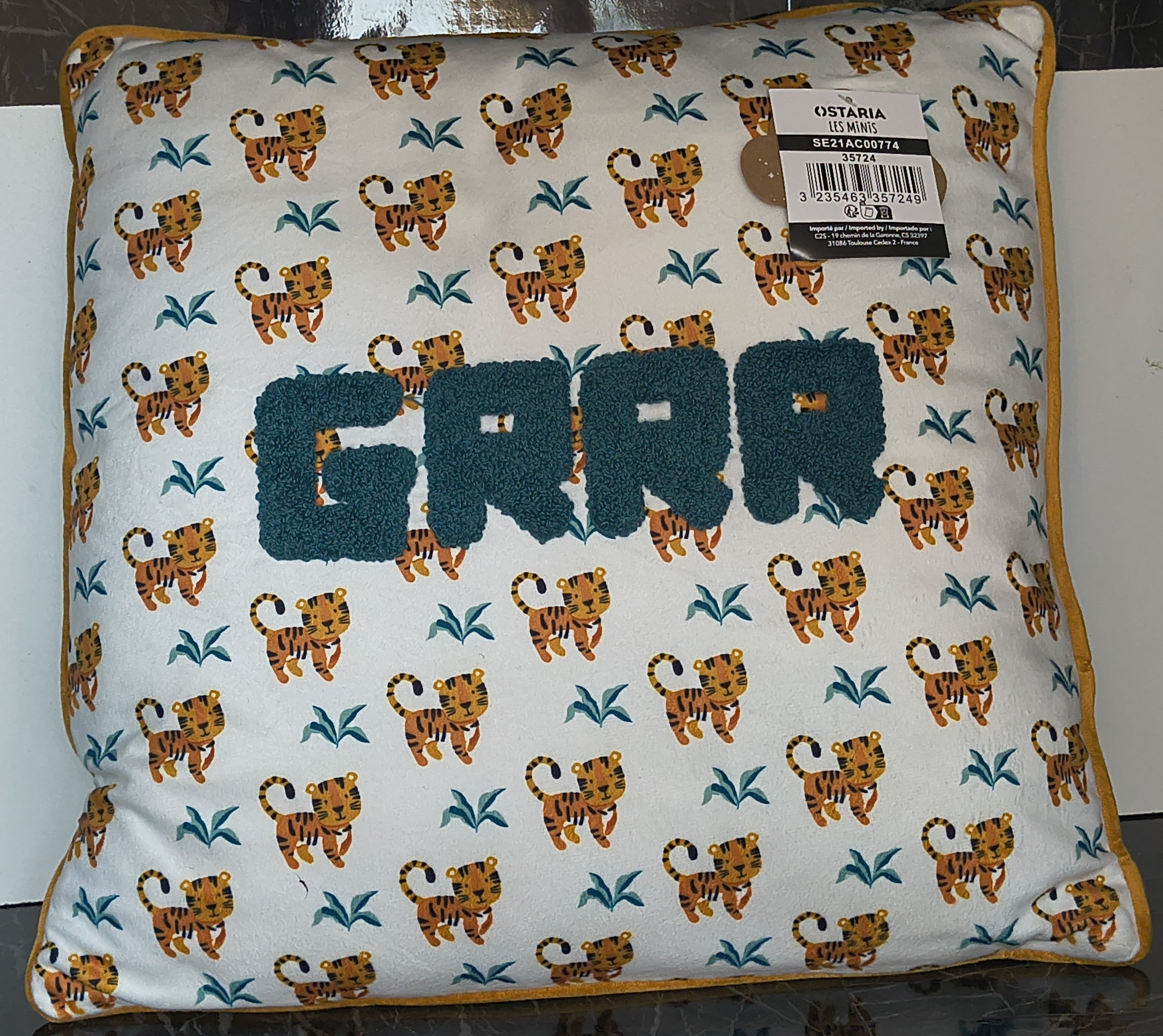 Coussin GRRR Tigres – Ostaria Les Minis Déco Chambre Enfant
