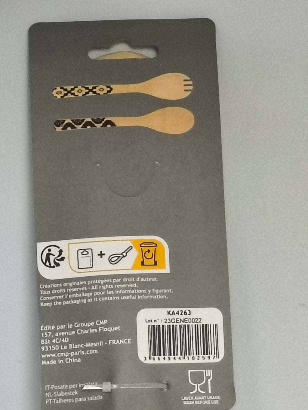 Couverts à Salade Bambou – Home Deco Factory French Design Motif Aztèque