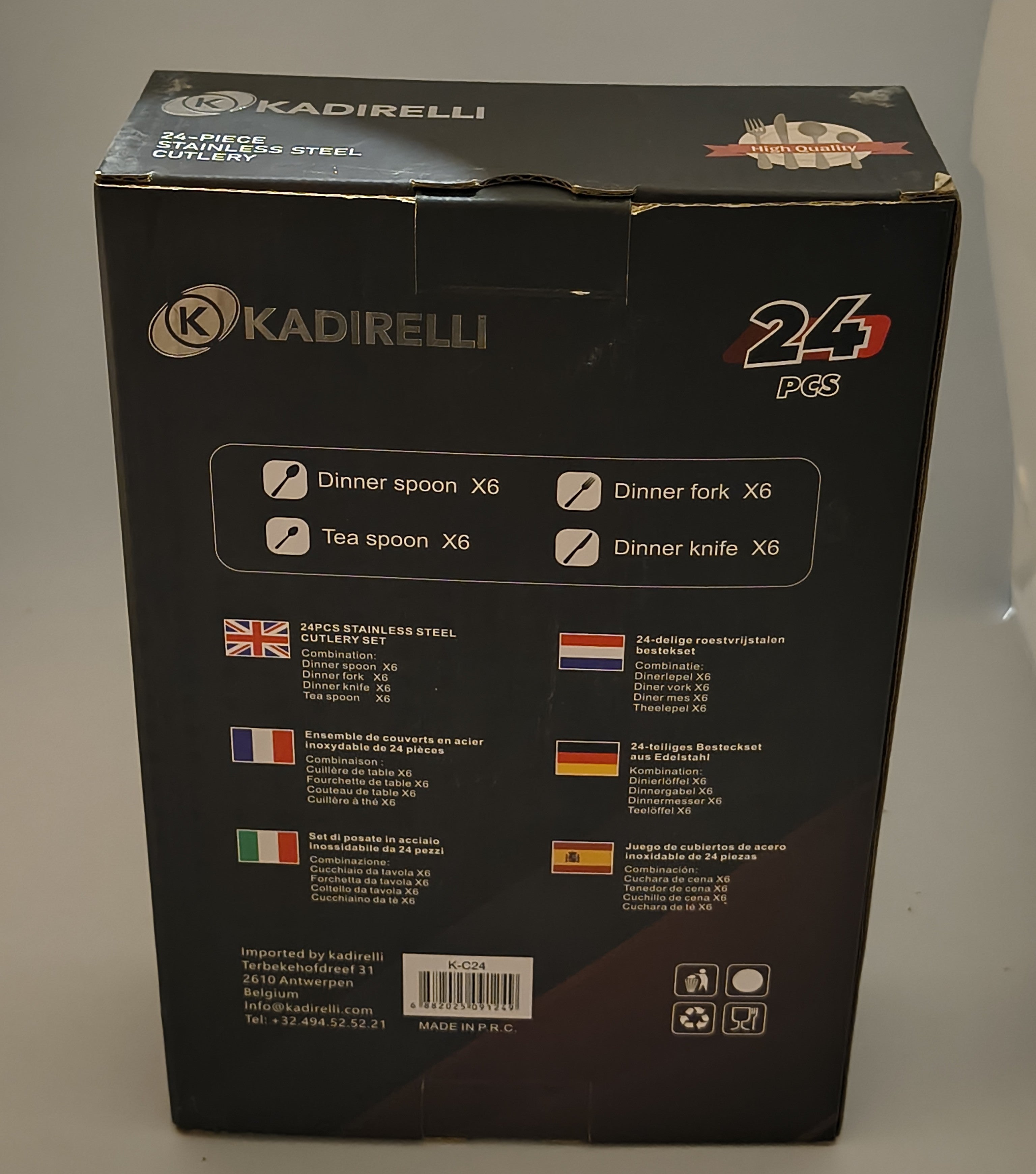 Set Couverts 24 Pièces Kadirelli – Stainless Steel Inox Haute Qualité
