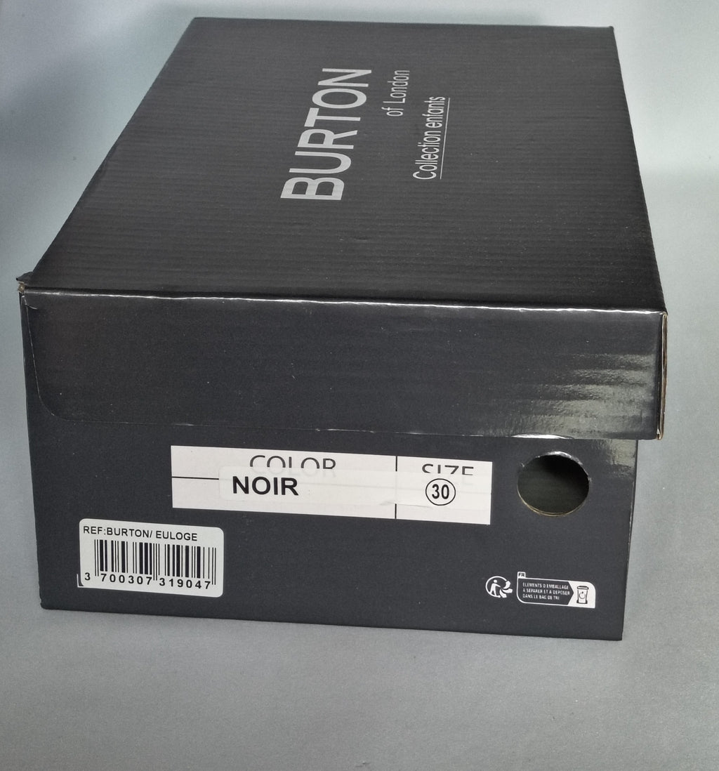 Sneaker Burton of London Enfant – Velcro & Lacets Mesh Noir Collection Enfants