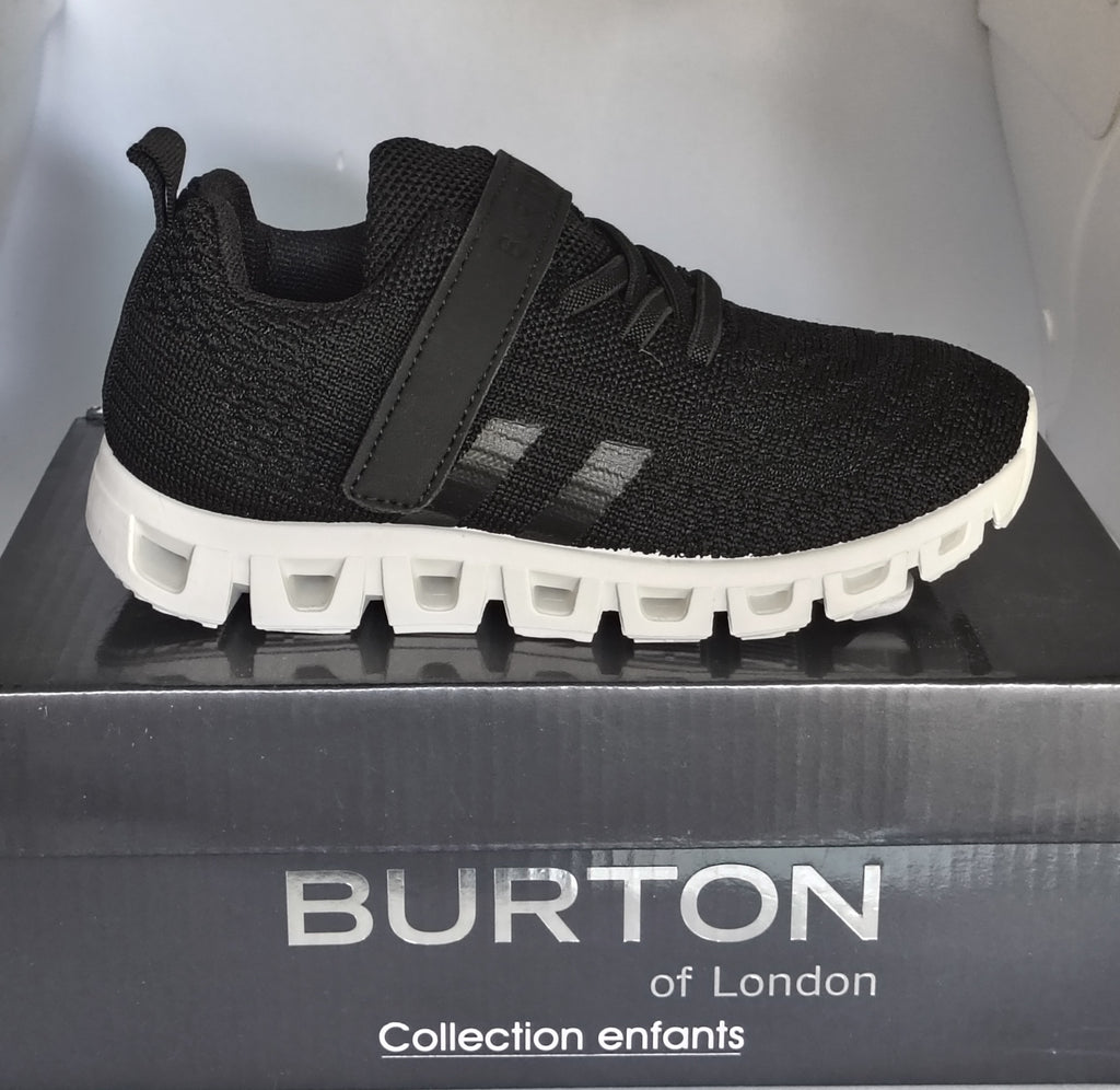 Sneaker Burton of London Enfant – Velcro & Lacets Mesh Noir Collection Enfants