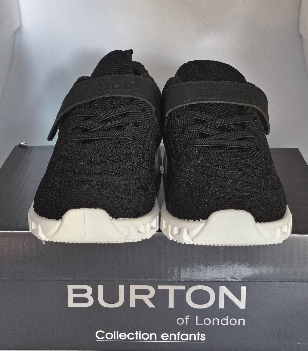 Sneaker Burton of London Enfant – Velcro & Lacets Mesh Noir Collection Enfants