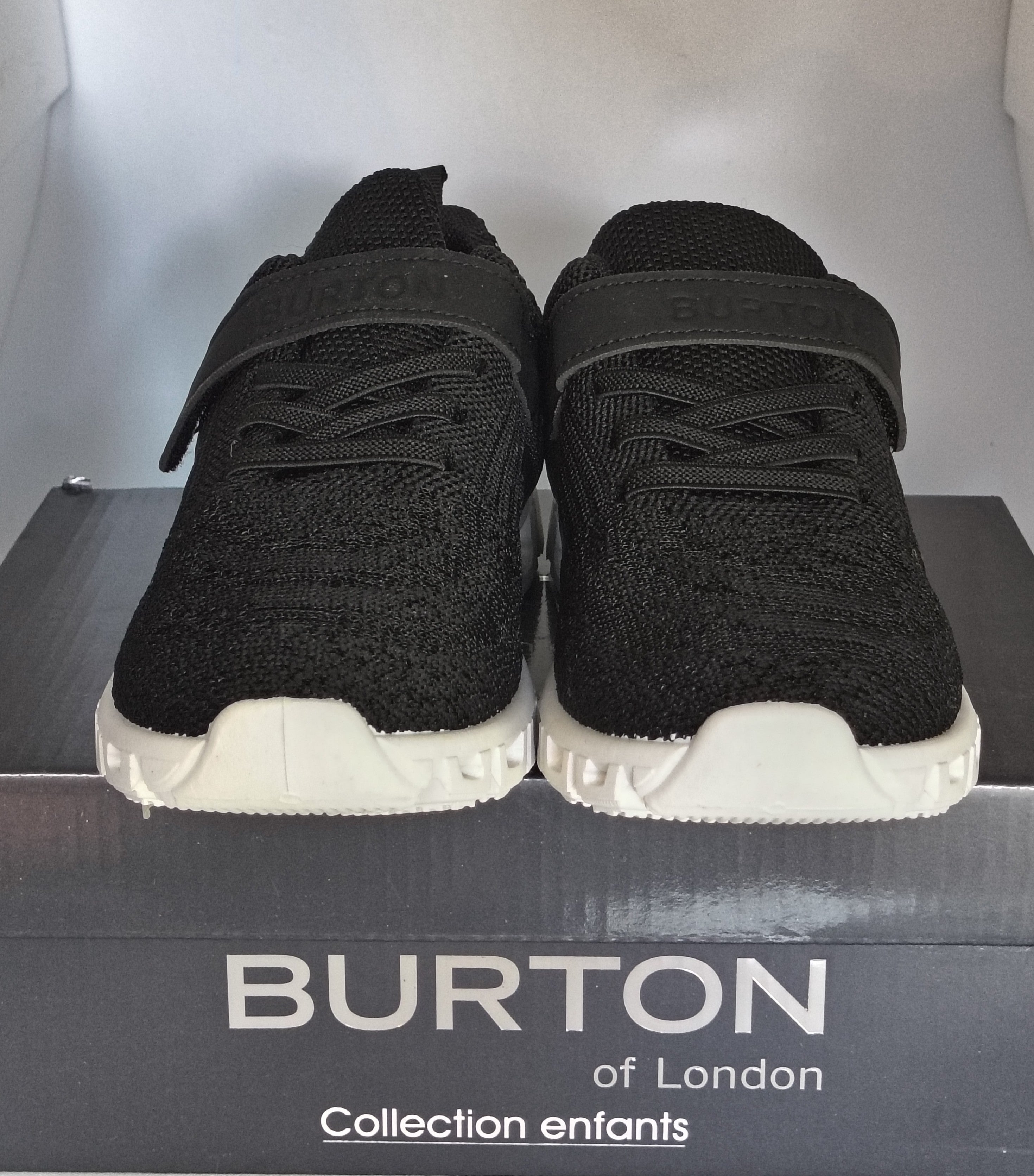 Sneaker Burton of London Enfant – Velcro & Lacets Mesh Noir Collection Enfants