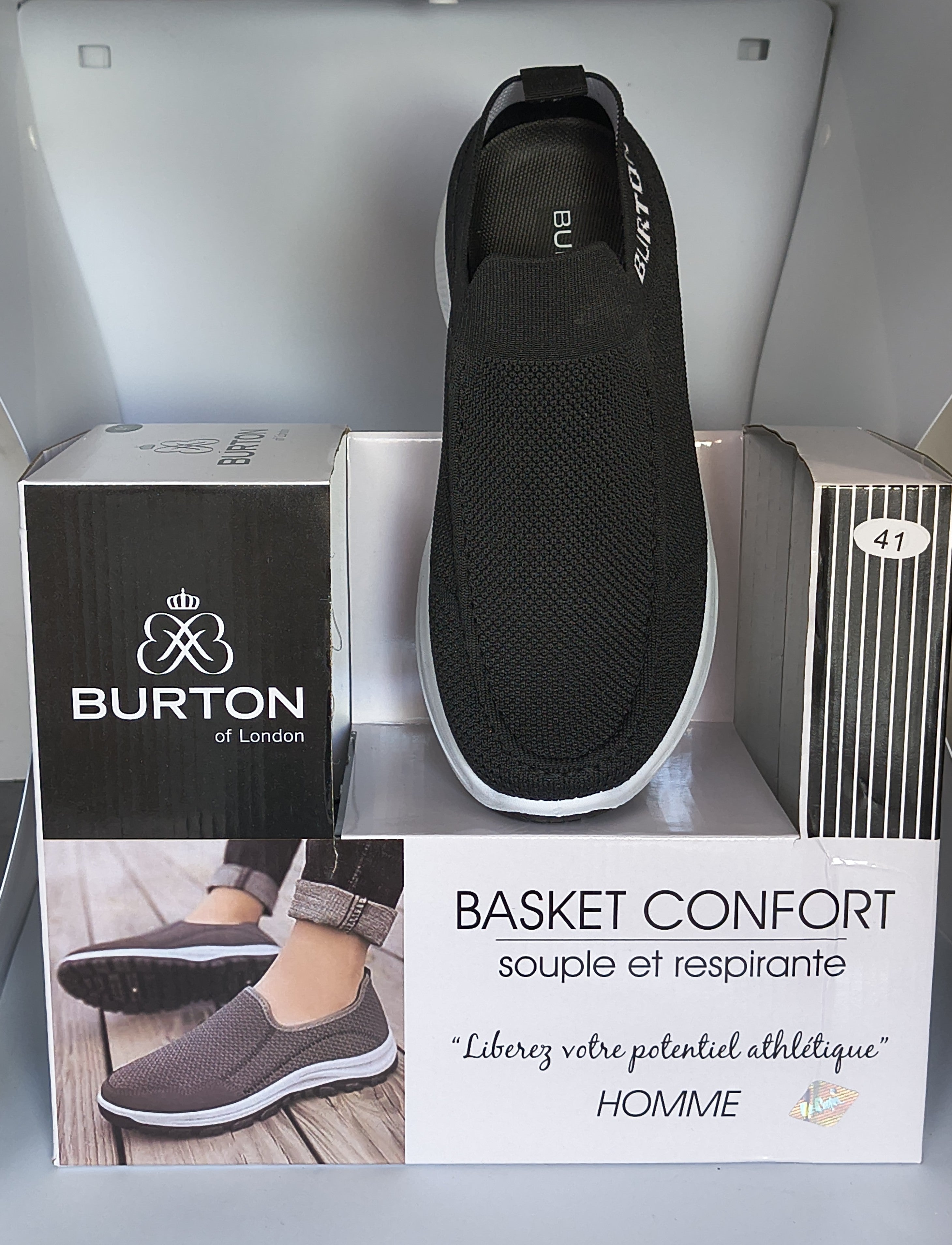 Basket Confort Homme Burton of London – Semelle Souple & Légère