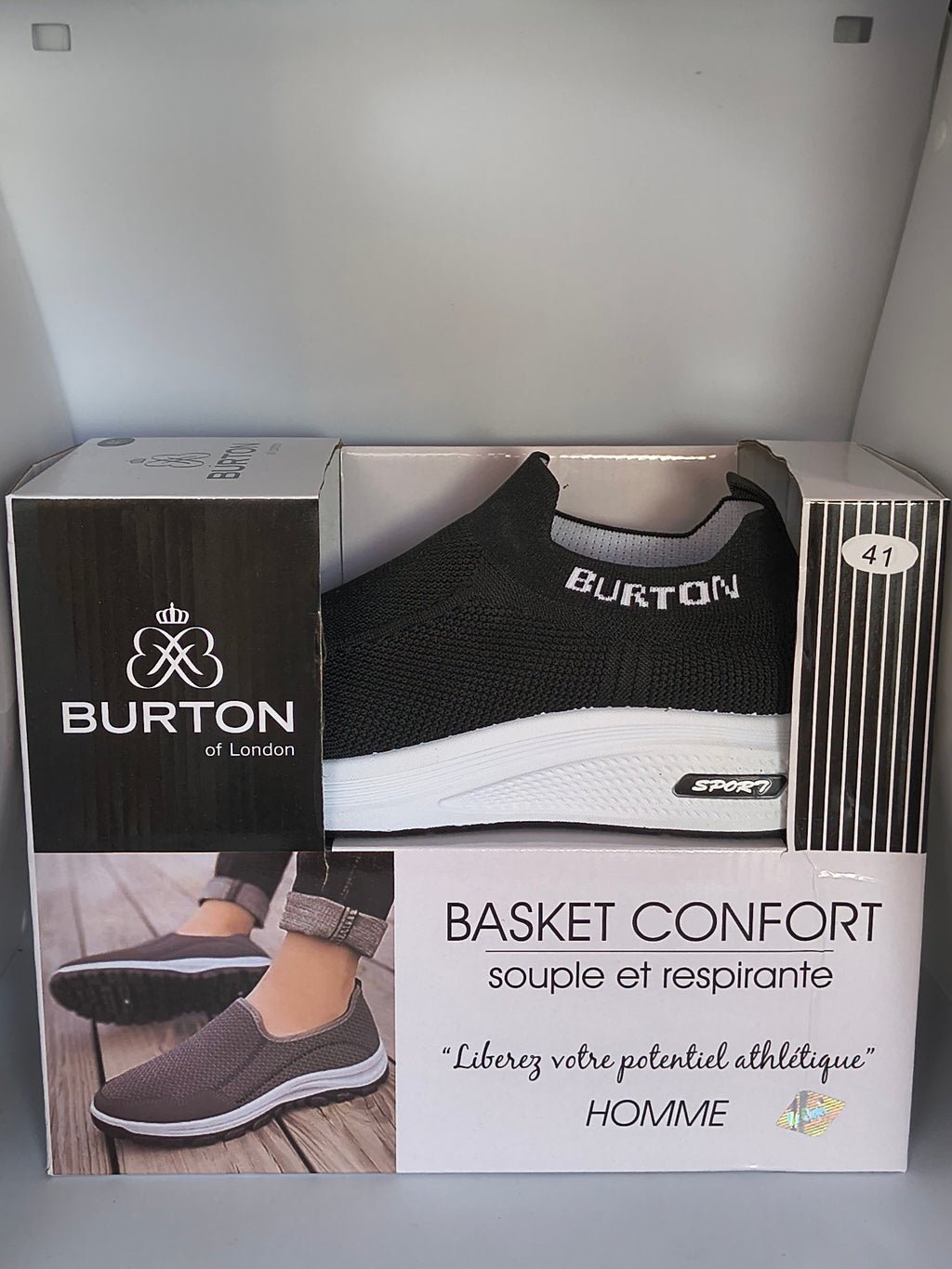 Basket Confort Homme Burton of London – Semelle Souple & Légère