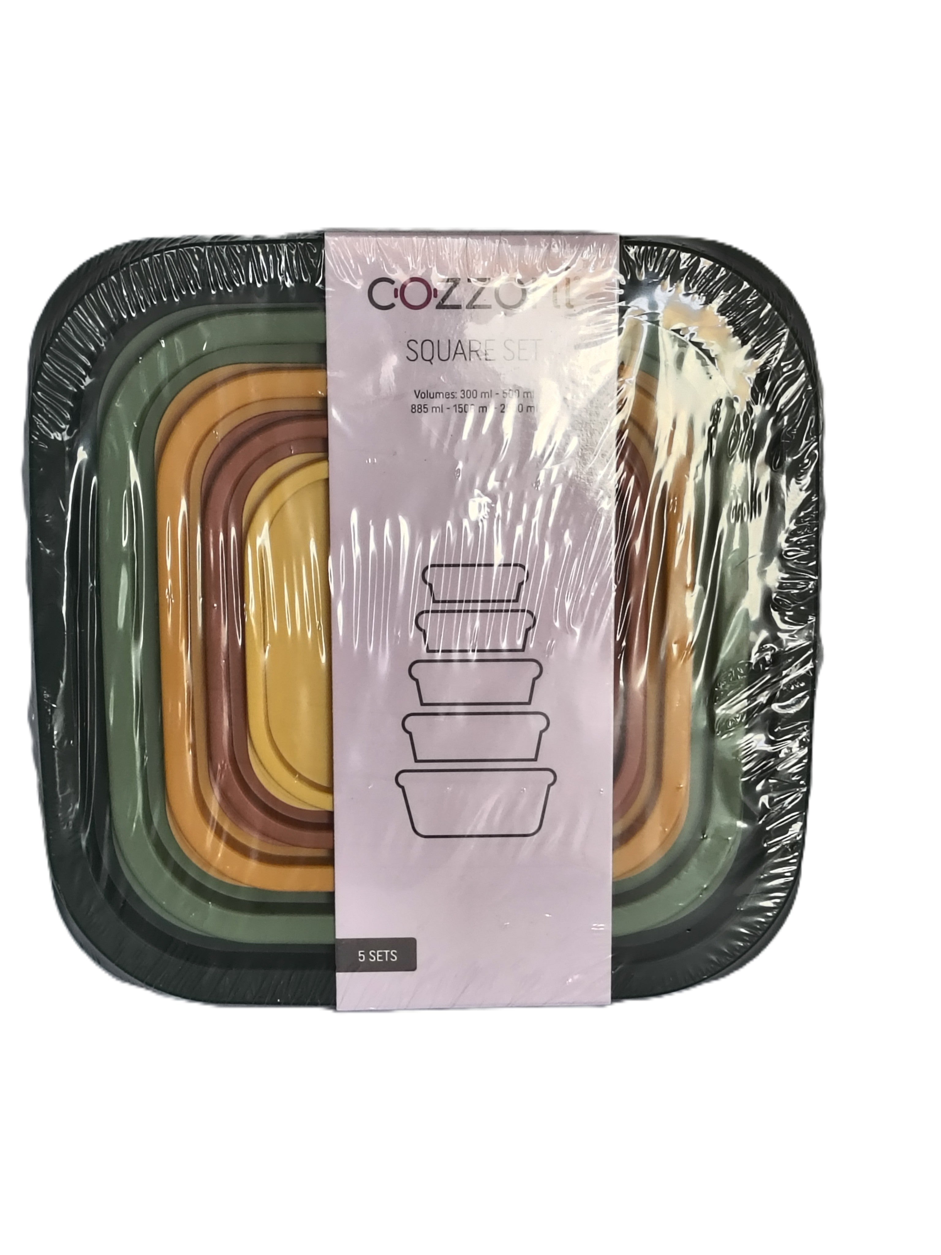 Set Boîtes de Conservation Carrées Cozzoni – Square Set Couvercles Multicolores