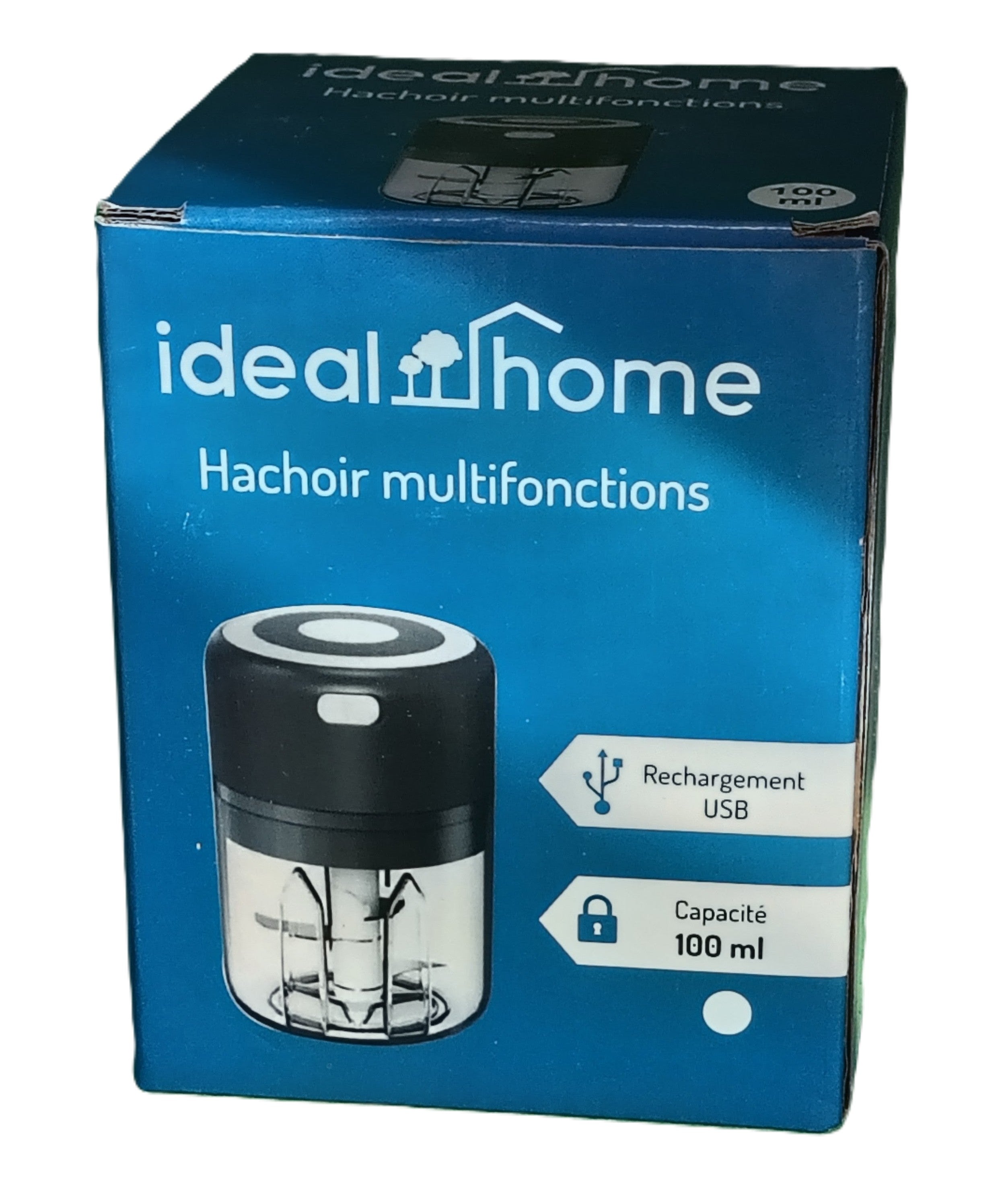 Hachoir Multifonctions Ideal Home – Rechargeable USB 100ml Acier Inox