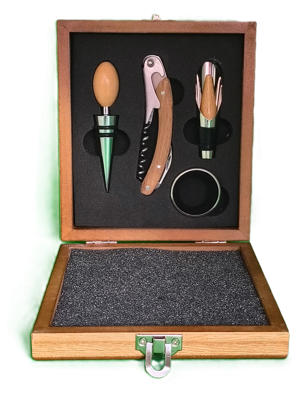 Coffret Sommelier Secret de Gourmet – 4 Accessoires Œnologie Coffret Bois