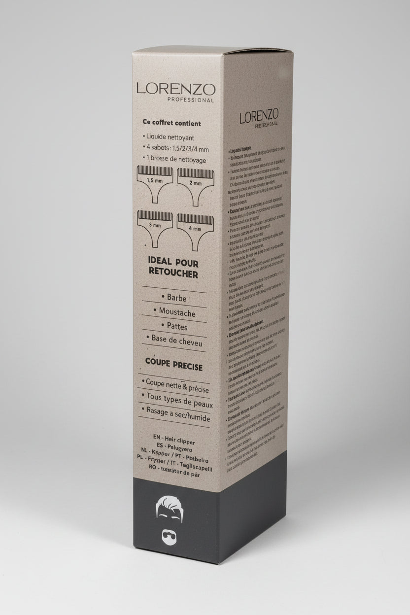 Tondeuse Lorenzo Professional Hair Clipper – Barbe & Cheveux Sans Fil Rechargeable USB