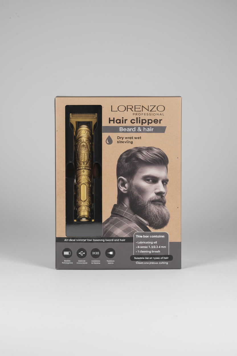 Tondeuse Lorenzo Professional Hair Clipper – Barbe & Cheveux Sans Fil Rechargeable USB