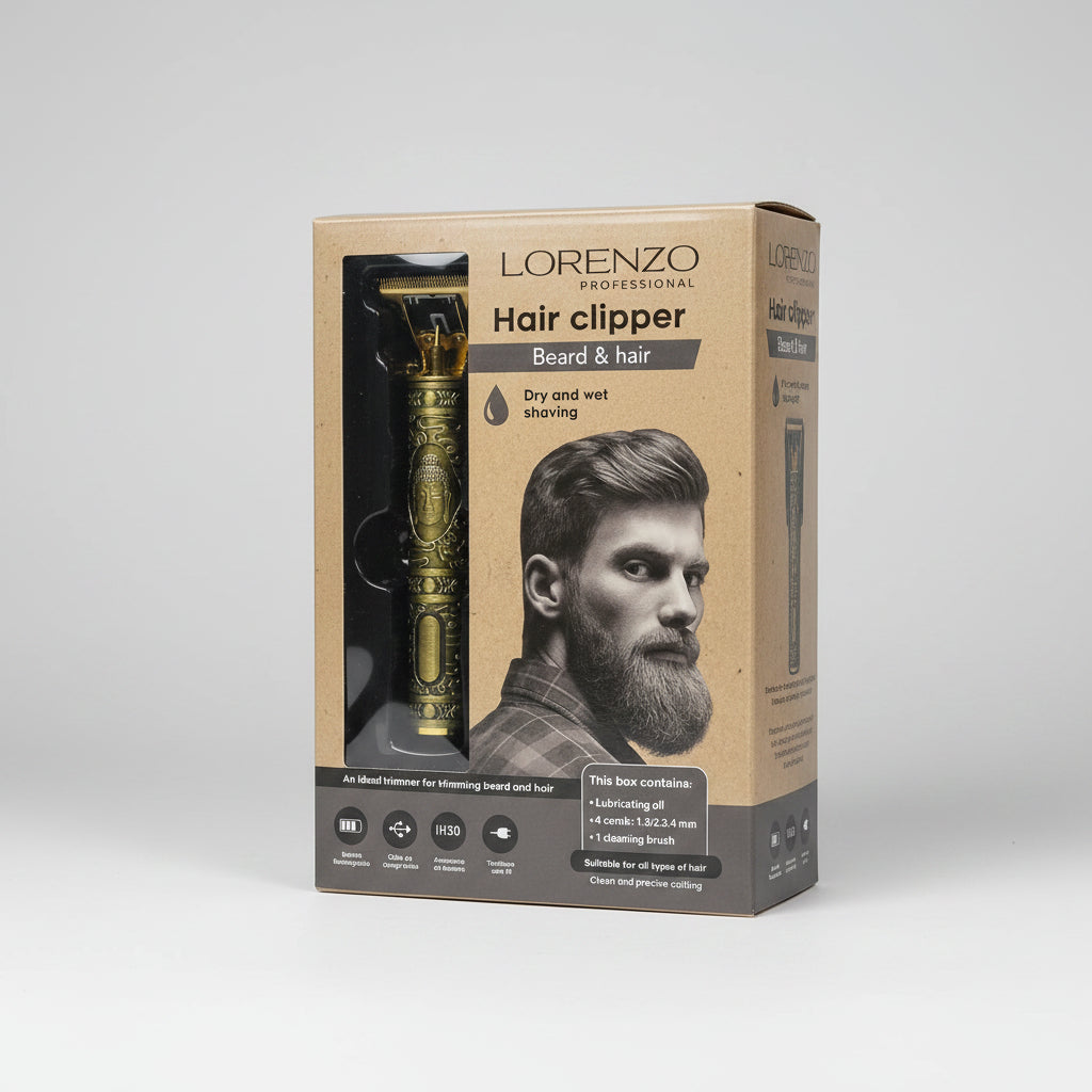 Tondeuse Lorenzo Professional Hair Clipper – Barbe & Cheveux Sans Fil Rechargeable USB
