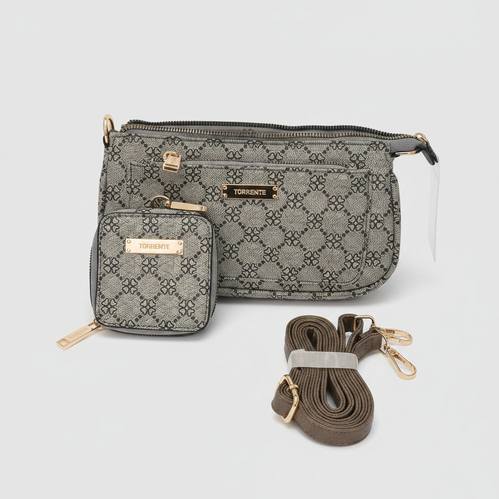 Torrente Pochette Femme – Tissu Jacquard Motif Floral avec Bandoulière