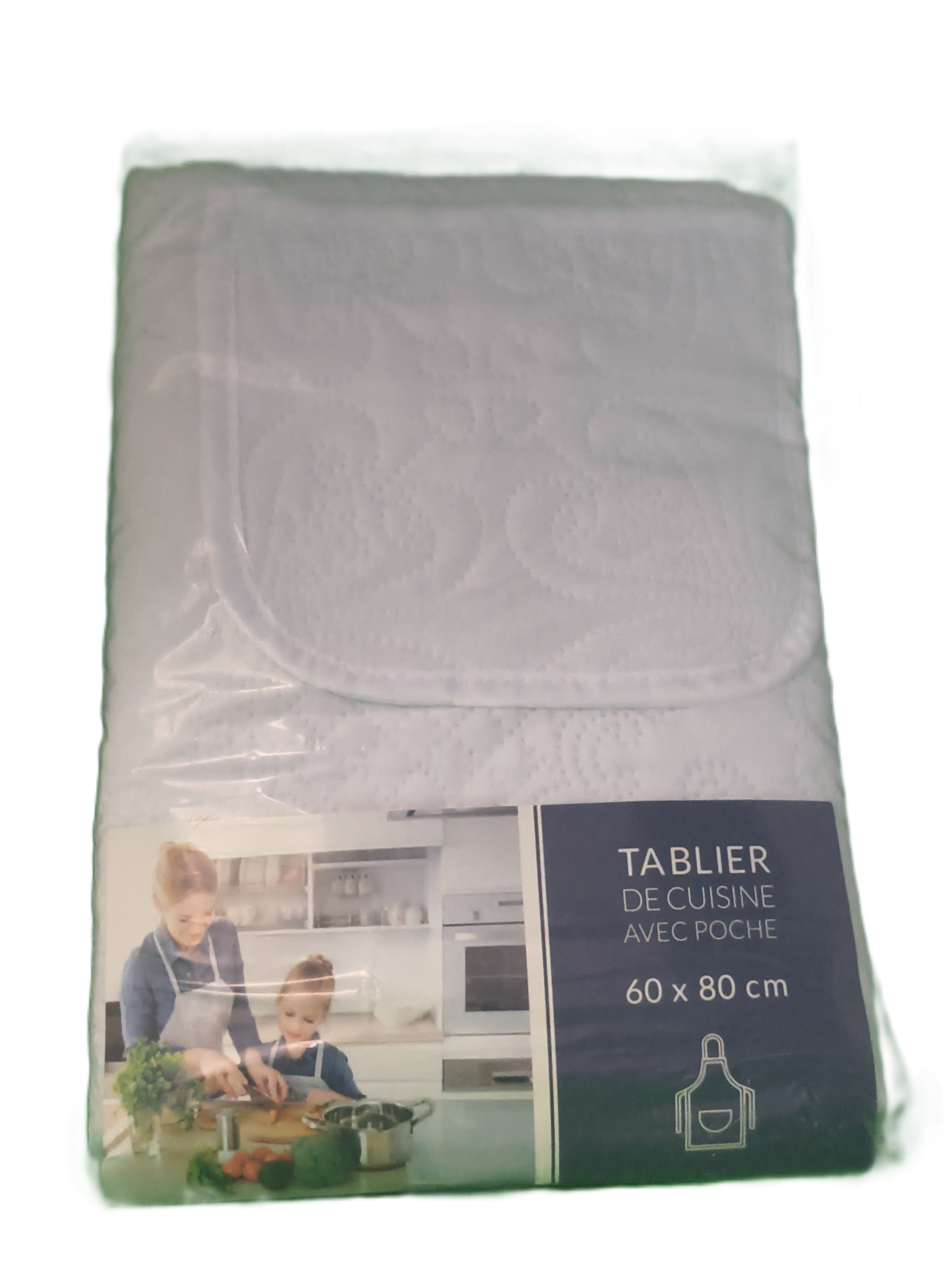 Tablier de Cuisine avec Poche Blanc 60x80cm