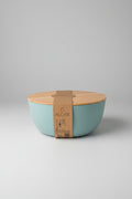 Bol Alcise Couvercle Bambou 2750ml – Design Scandinave Bleu-Gris