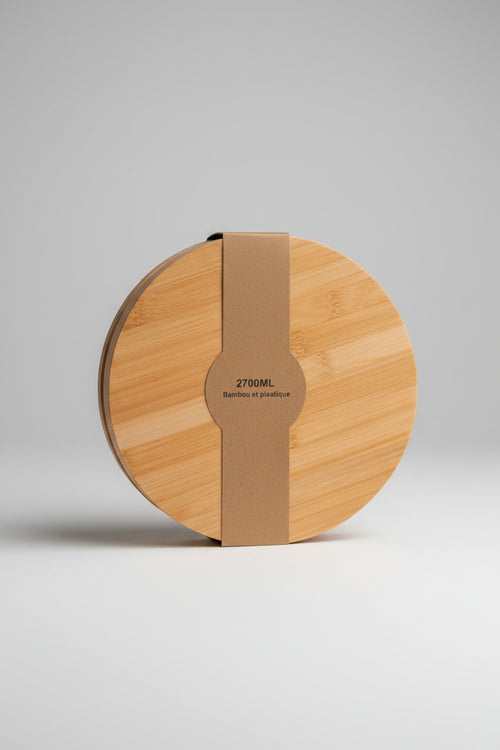 Bol Alcise Couvercle Bambou 2750ml – Design Scandinave Bleu-Gris