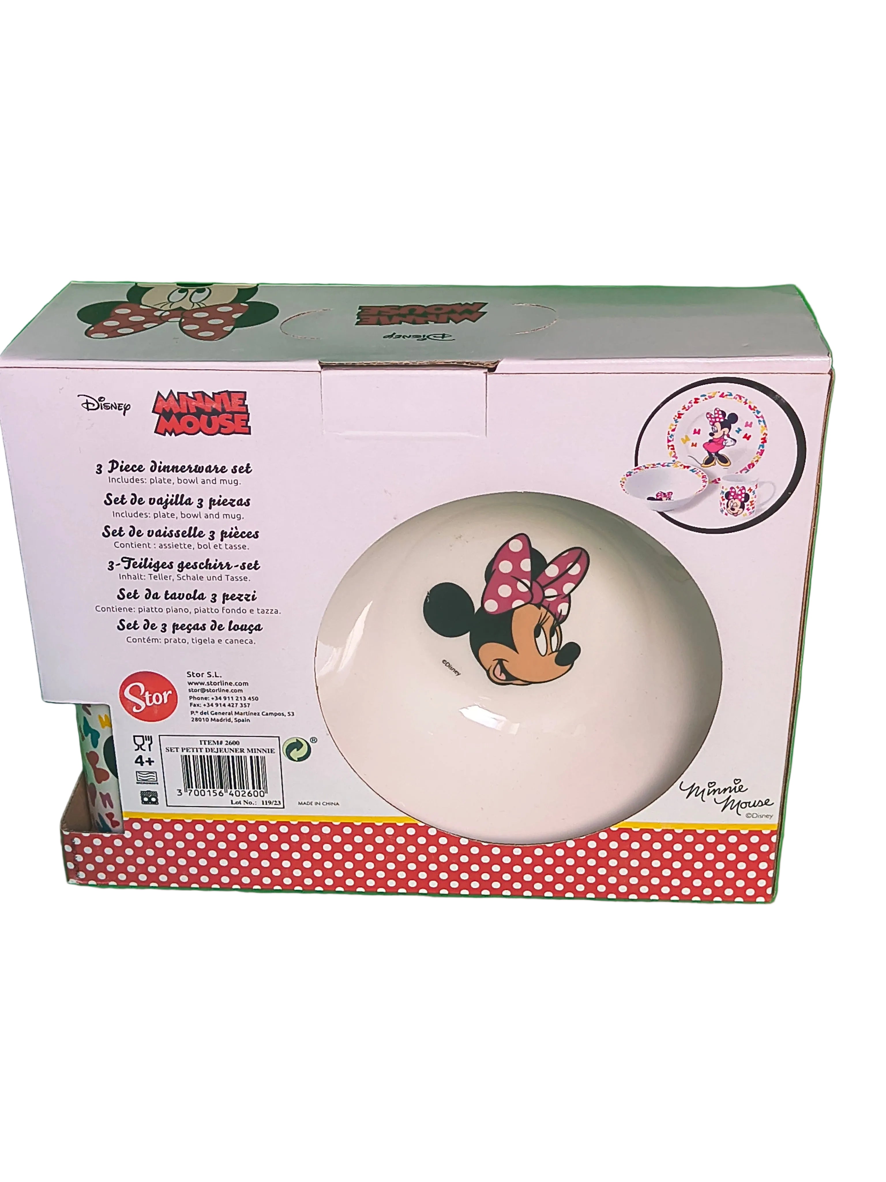Set Vaisselle Minnie Mouse 3 Pièces – Assiette Bol Tasse Enfant Disney Officiel