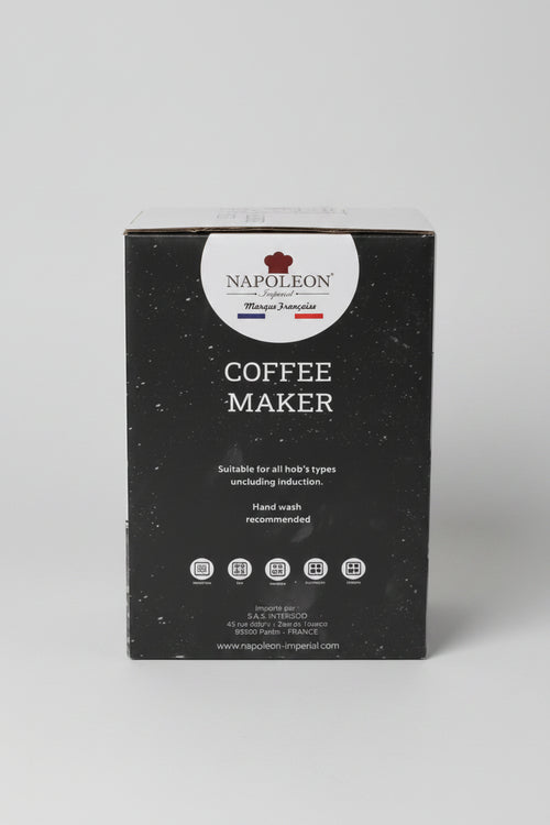 Cafetière Italienne Napoleon Imperial – Aluminium Marbré Induction 6 Tasses + 6 Verres Espresso Offerts