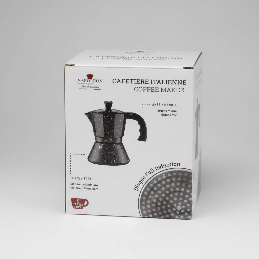 Cafétière italienne Napoleon Imperial aluminium marbré induction 6 tasses