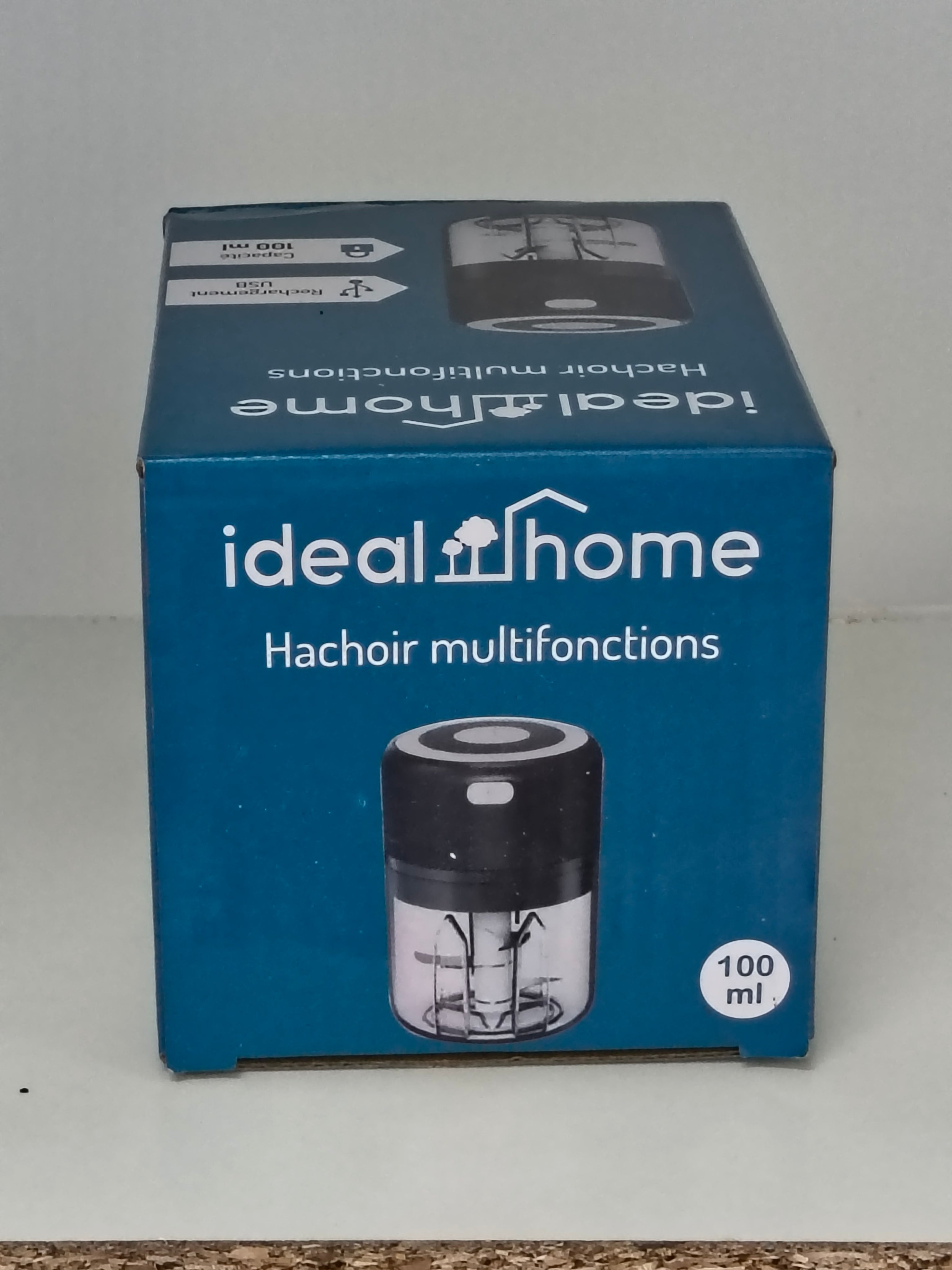 Hachoir Multifonctions Ideal Home USB 100ml + Coffret 5 Bols avec Couvercle Offert