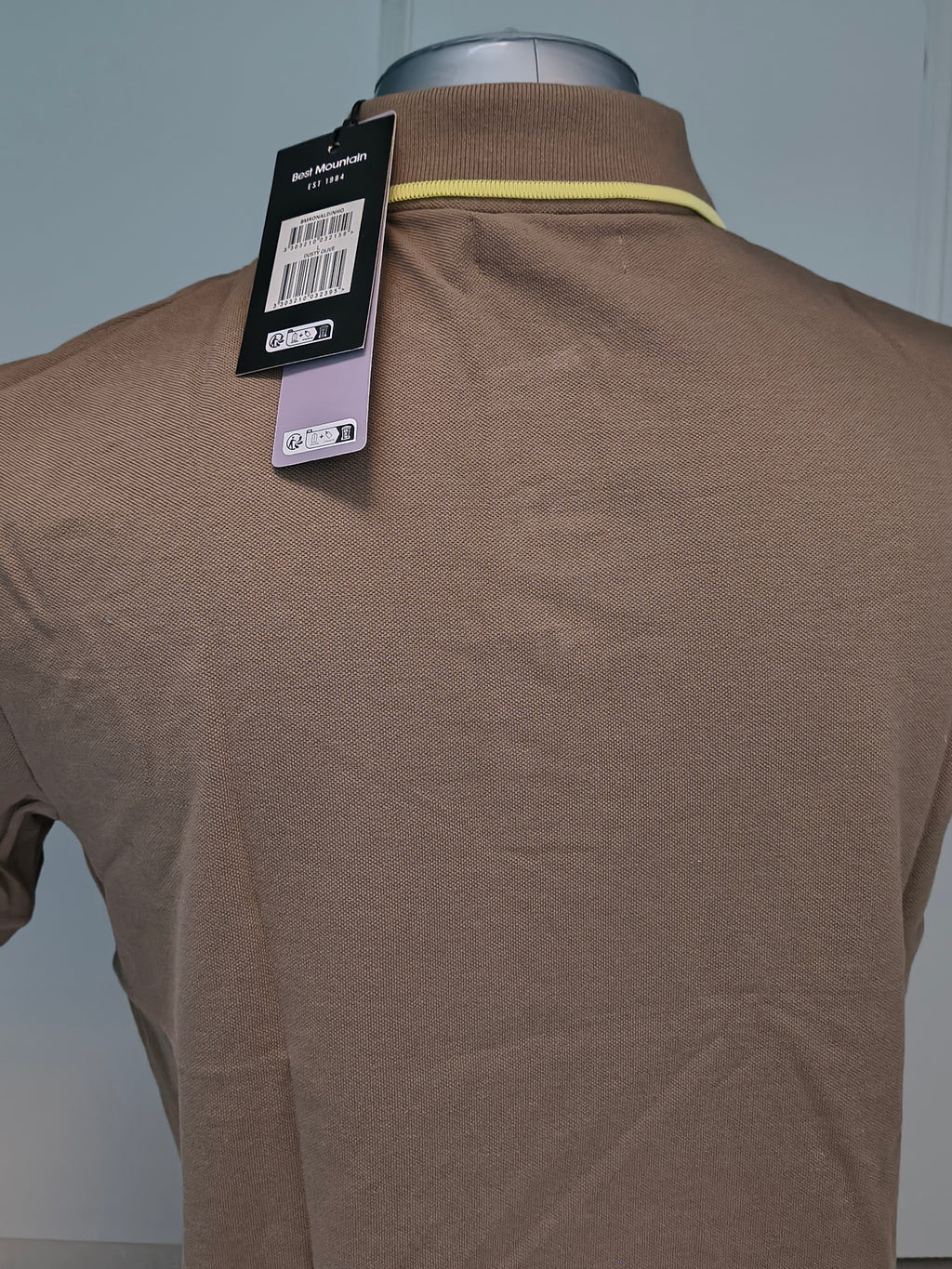 Polo Best Mountain Taupe Liseré Jaune