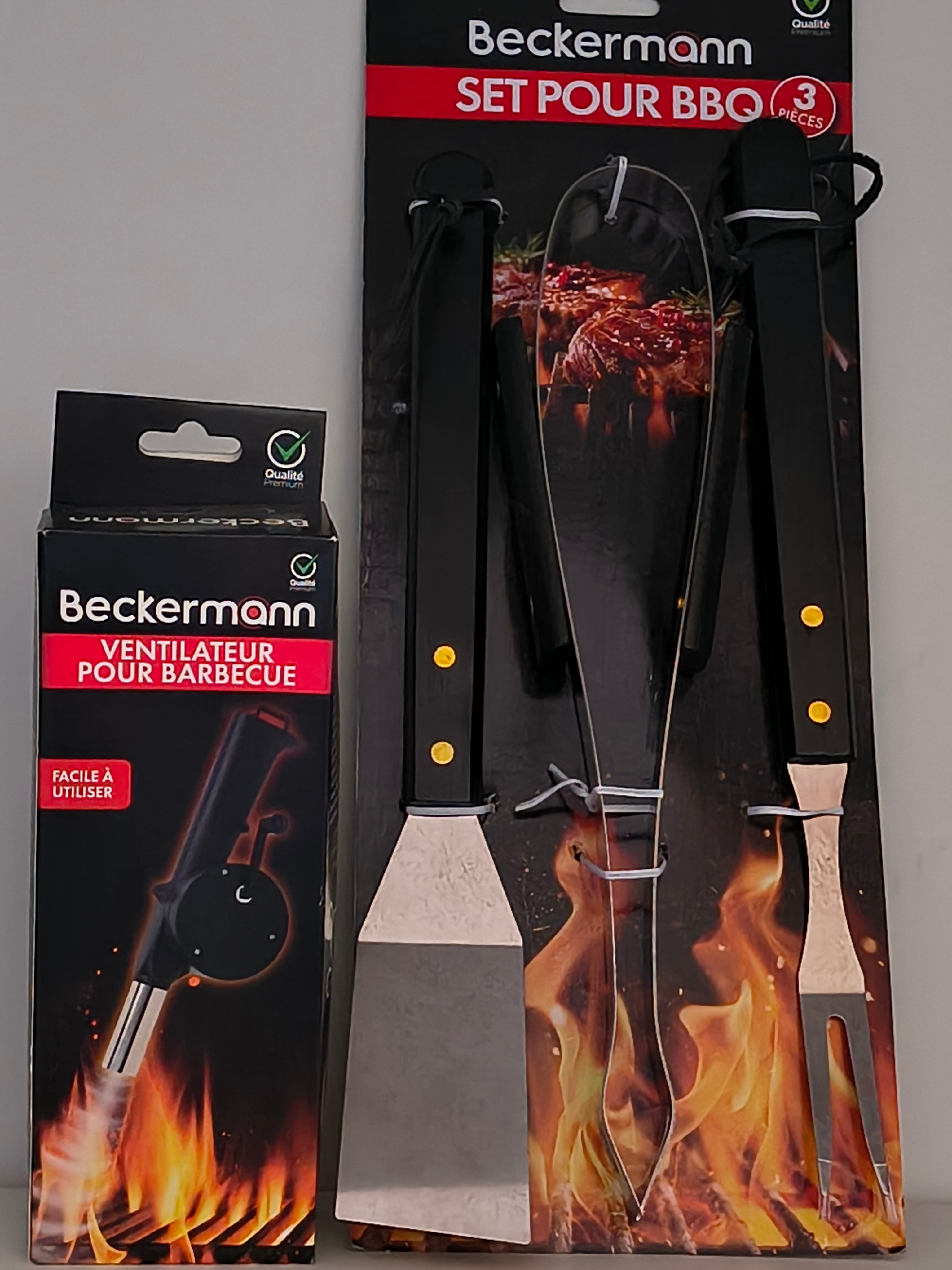 Set BBQ 3 pièces Beckermann spatule pince fourchette