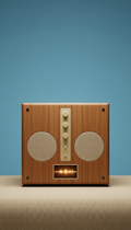 Mini enceinte rétro placage bois