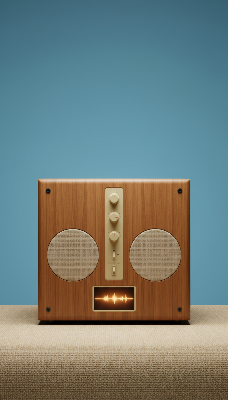 Mini enceinte rétro placage bois