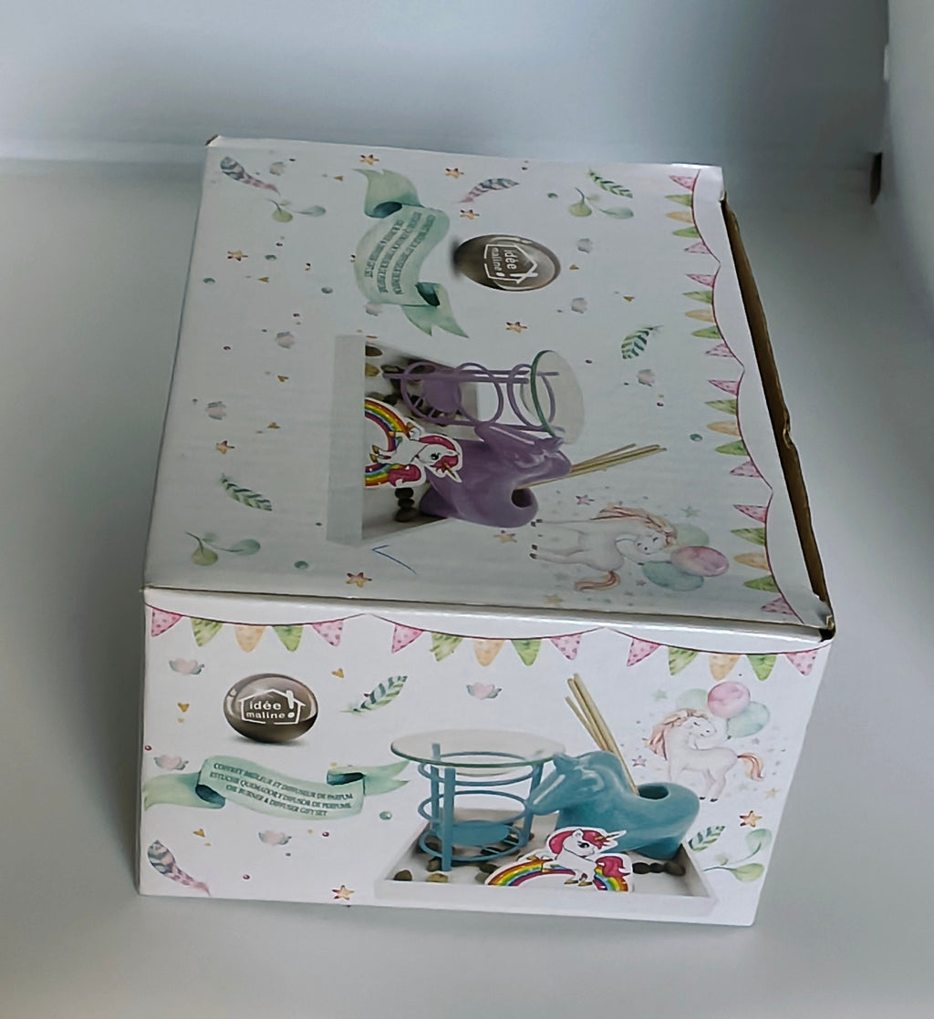 Coffret Brûle-Parfum & Diffuseur Licorne – Idée Maline Cadeau Féerique
