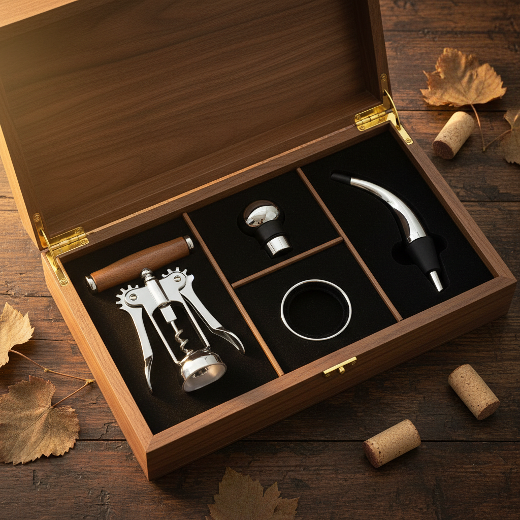 Coffret Sommelier 4 Accessoires Vin – Cadeau Idéal Amateur de Vin